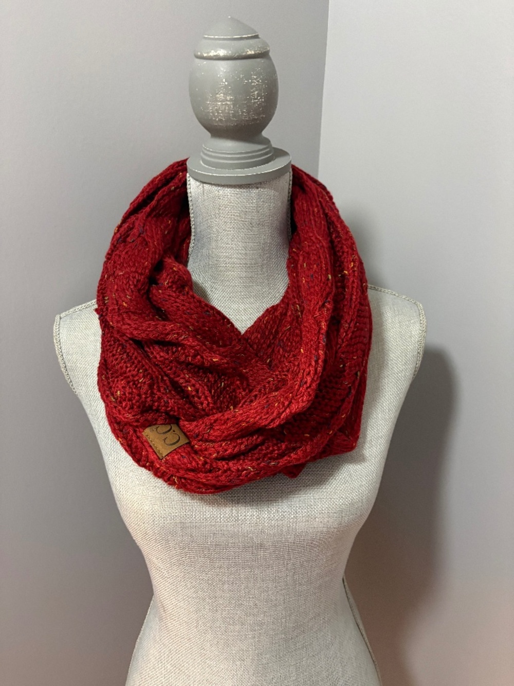 C.C Confetti Burgundy Infinity Scarf